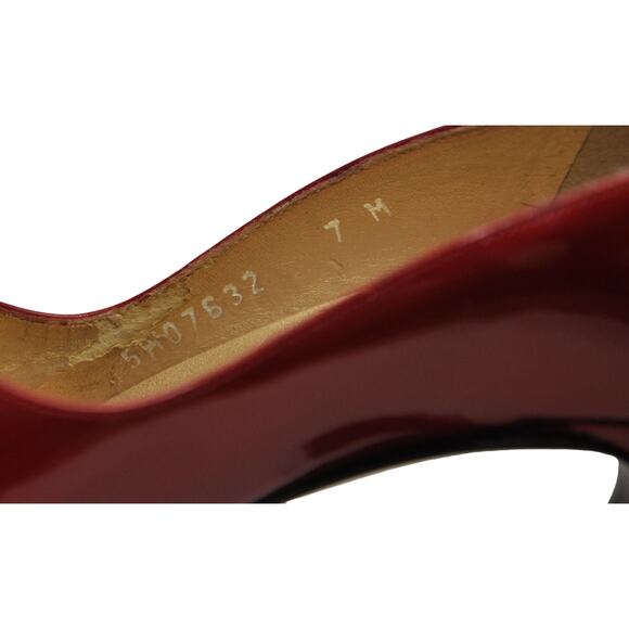 Stuart Weitzman Patent Leather Pointy Toe Pump Heel Cherry Red 7 M Pre-Owned - Picture 14 of 14